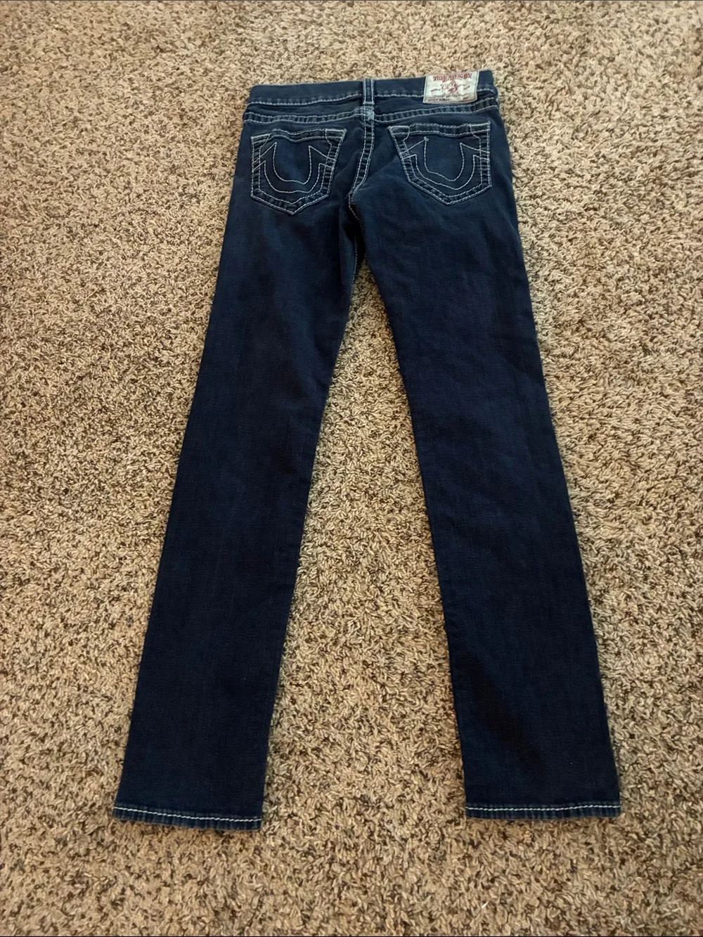 True Religion Jeans Men’s SZ 32 Blue Denim Skinny No flap Big T